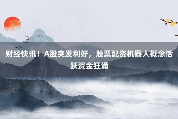 财经快讯！A股突发利好，股票配资机器人概念活跃资金狂涌