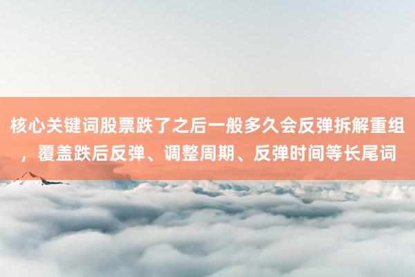 核心关键词股票跌了之后一般多久会反弹拆解重组，覆盖跌后反弹、调整周期、反弹时间等长尾词