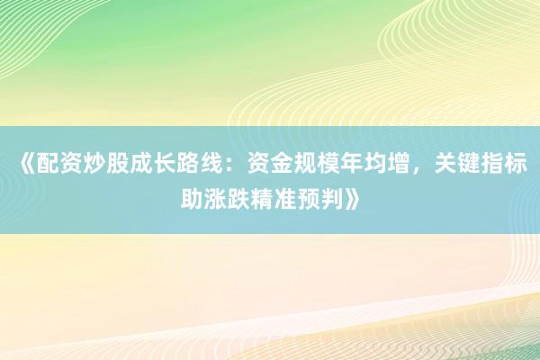 《配资炒股成长路线：资金规模年均增，关键指标助涨跌精准预判》
