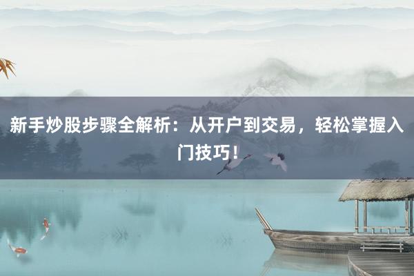 新手炒股步骤全解析：从开户到交易，轻松掌握入门技巧！