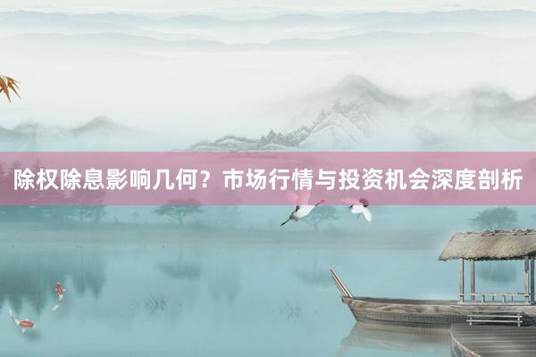 除权除息影响几何？市场行情与投资机会深度剖析