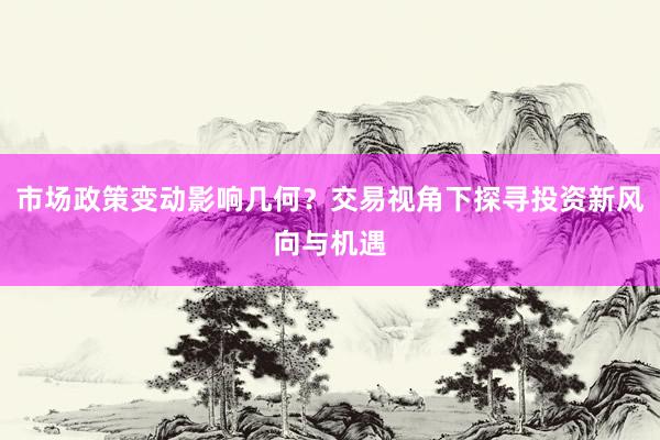 市场政策变动影响几何？交易视角下探寻投资新风向与机遇